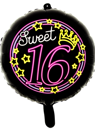 Sweet 16 Folieballon - 45 cm - Neon