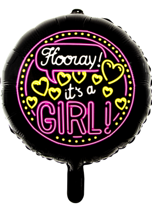 It's a girl Folienballon - 45 cm - Neon