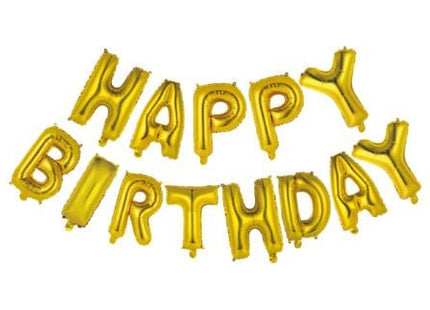 Folieballon - 40 cm - Happy Birthday - goud