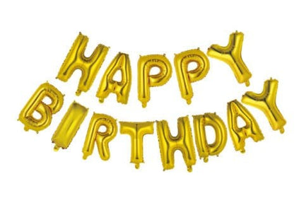 Folieballon - 40 cm - Happy Birthday - goud