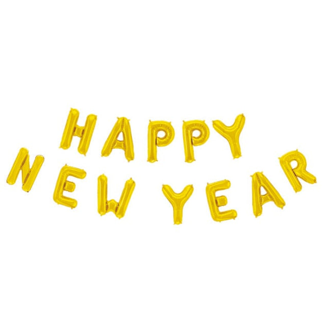 Happy New Year Folieballon - 40 cm - goud