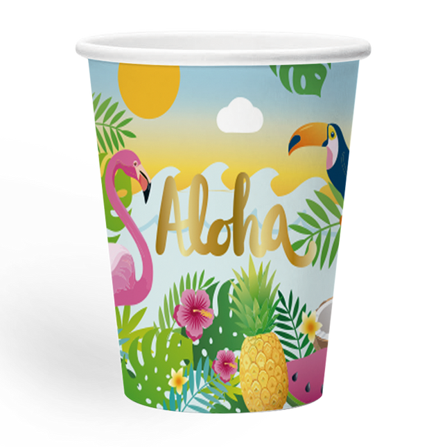Aloha bekers - 8 stuks - 210 ml