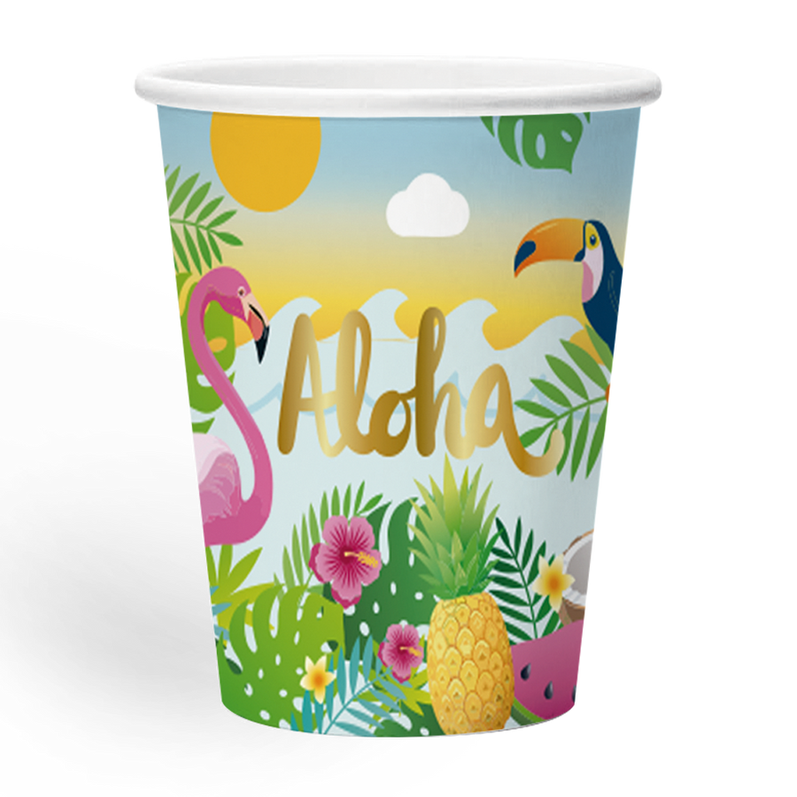 Aloha bekers - 8 stuks - 210 ml