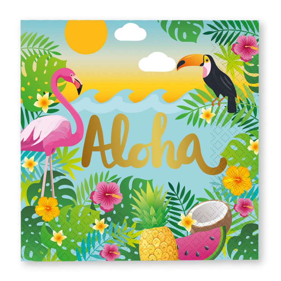 Aloha servetten - 20 stuks - 33 x 33 cm