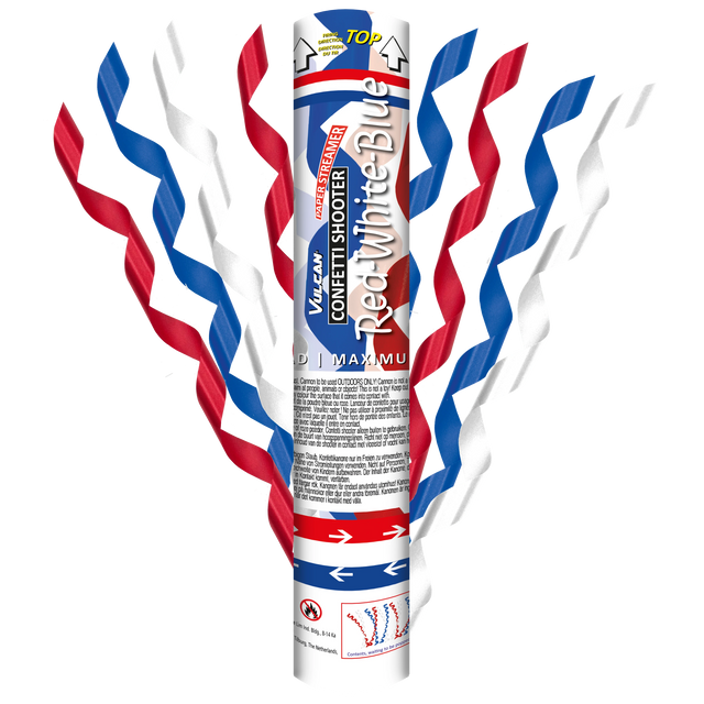 Confetti streamers ROOD WIT BLAUW - 3 stuks