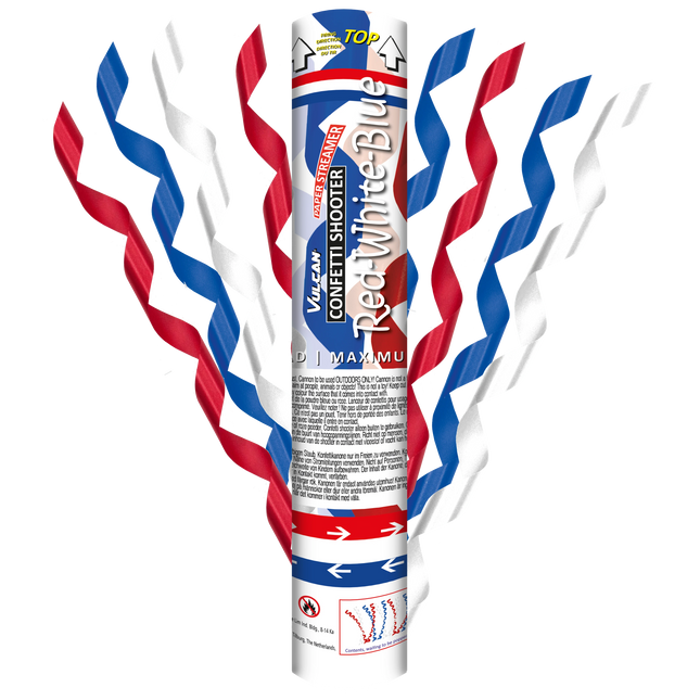 Confetti streamers ROOD WIT BLAUW - 3 stuks