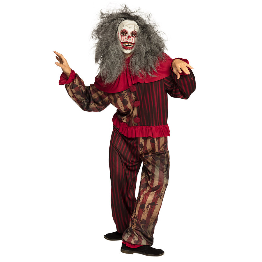 Zombie masker clown met pruik
