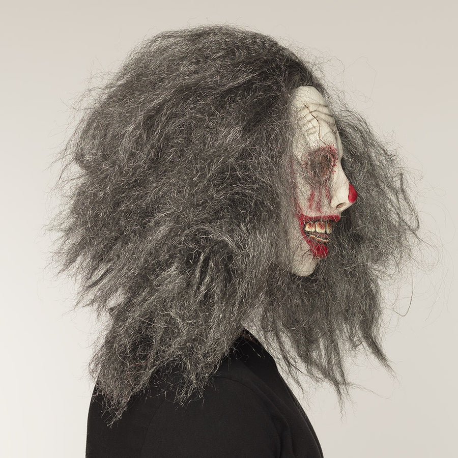 Zombie masker clown met pruik