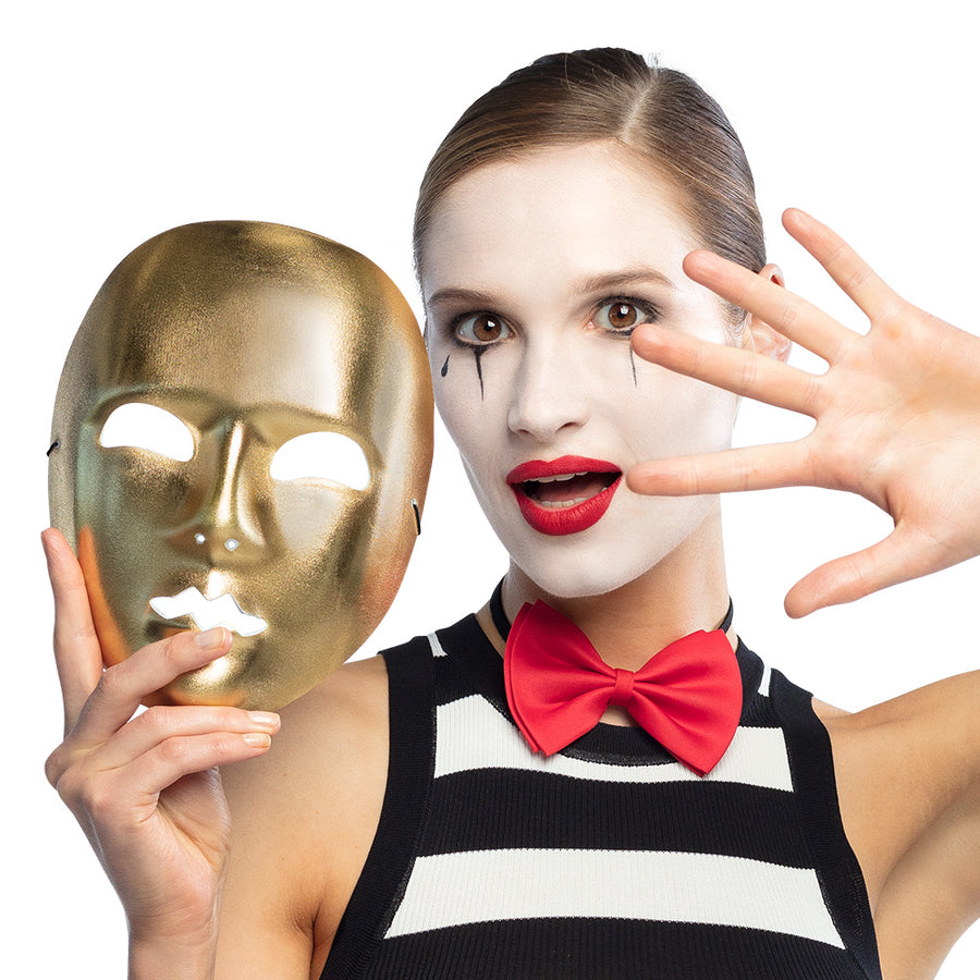 Boland gezichtsmasker Mime goud