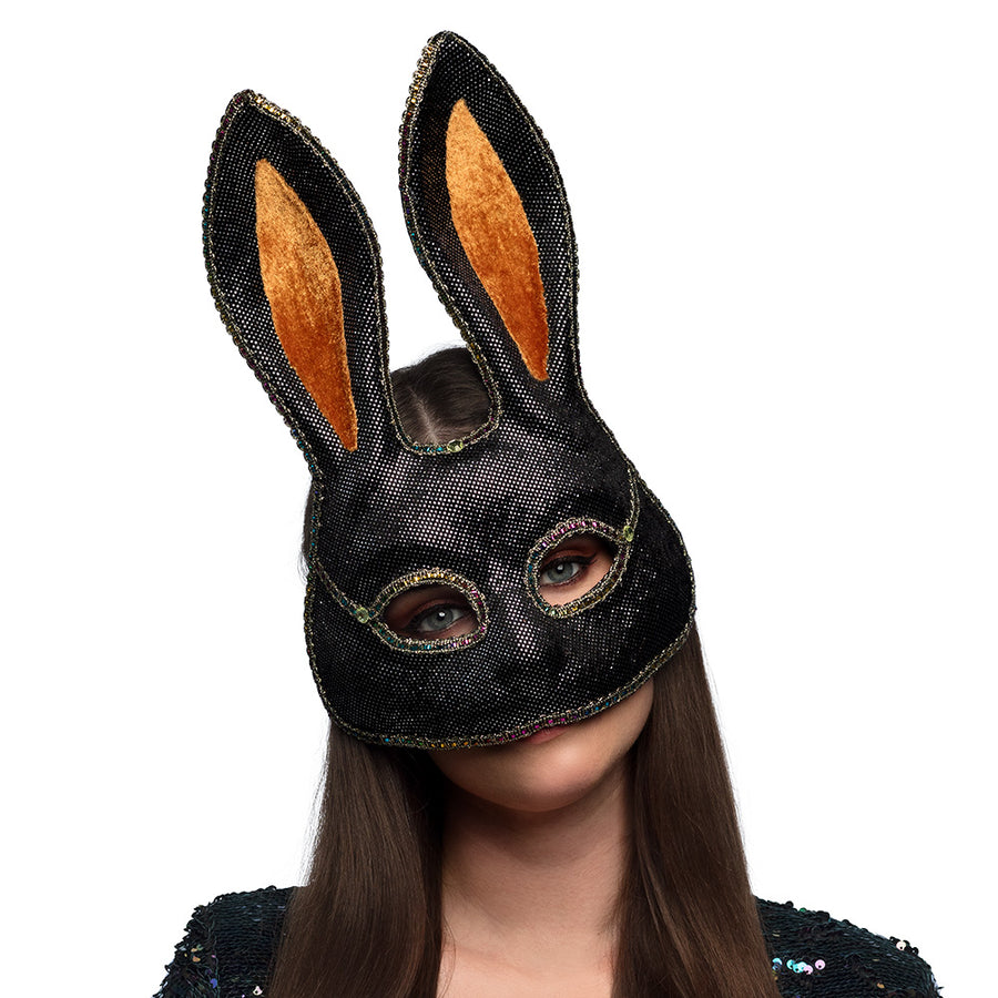 Boland halfmasker Mystery bunny zwart