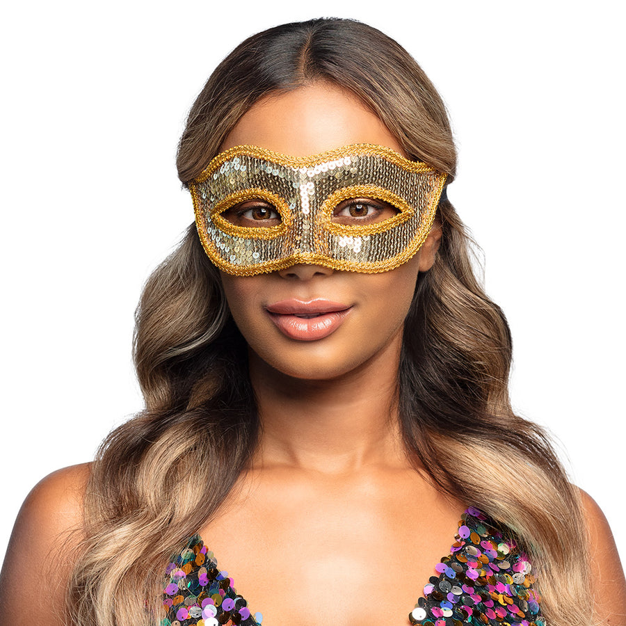 Boland oogmasker Venice sequins goud