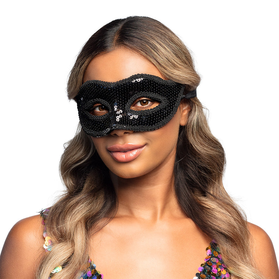 Boland oogmasker Venice sequins zwart