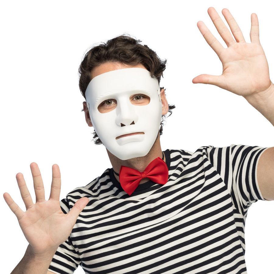 Boland gezichtsmasker mime Theater wit