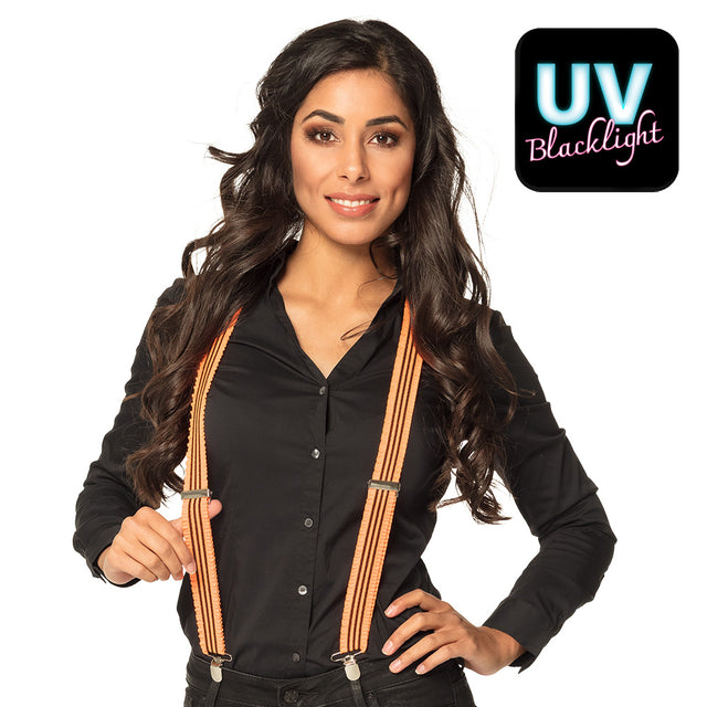 Boland bretels Ruches neonoranje UV