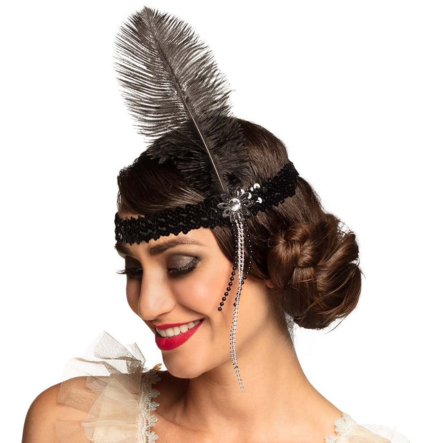 Boland hoofdband Flapper zwart