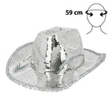 Boland cowboyhoed Disco vibe zilver