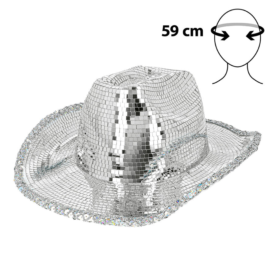 Boland cowboyhoed Disco vibe zilver