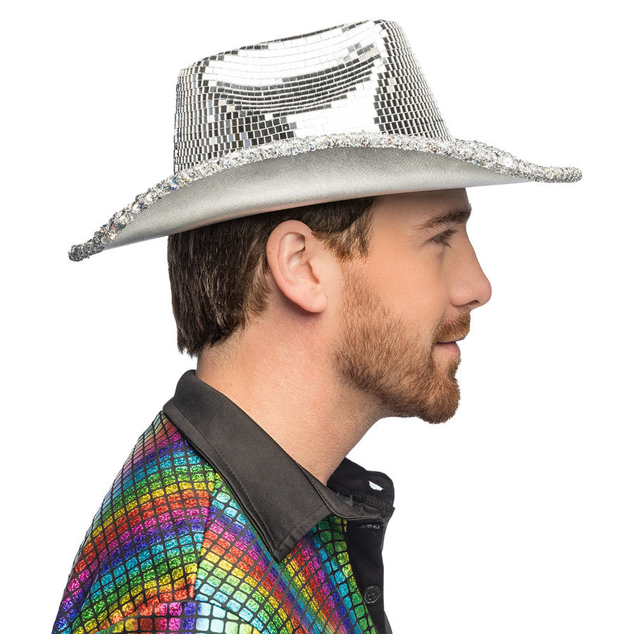 Boland cowboyhoed Disco vibe zilver