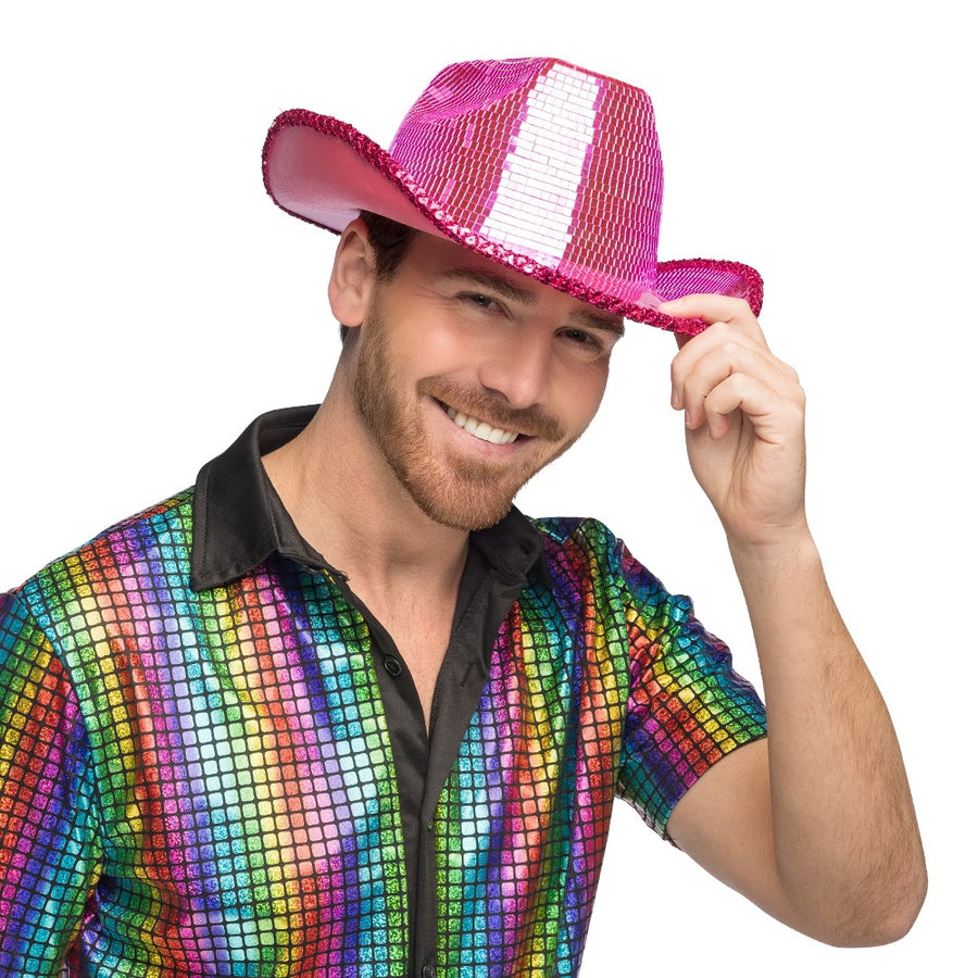 Boland cowboyhoed Disco vibe roze