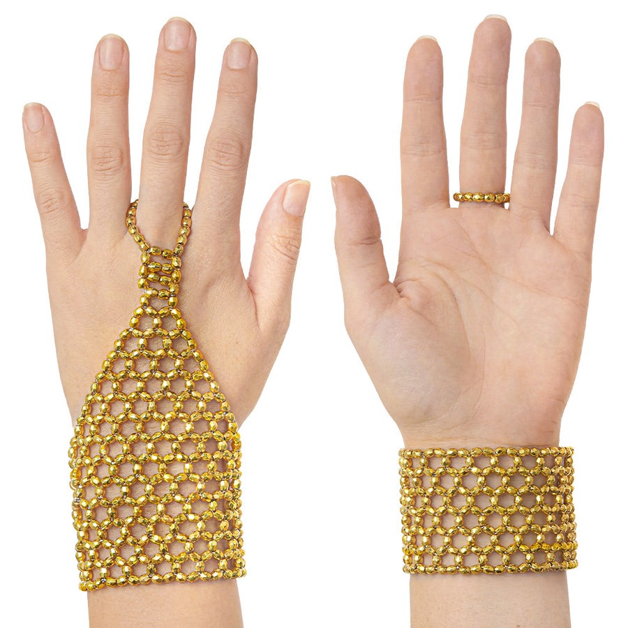 Boland handschoen Flapper goud