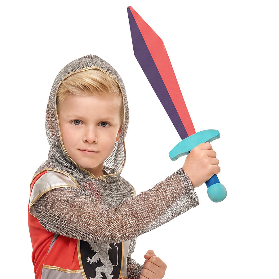 Boland ridderzwaard kind Dragon chaser blauw/rood schuimrubber (51 cm)