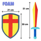 Boland kinderset Ridder Dragon chaser yellow/rood schuimrubber (zwaard en schild)