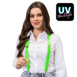 Boland bretels Pailletten neongroen