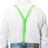 Boland bretels Pailletten neongroen