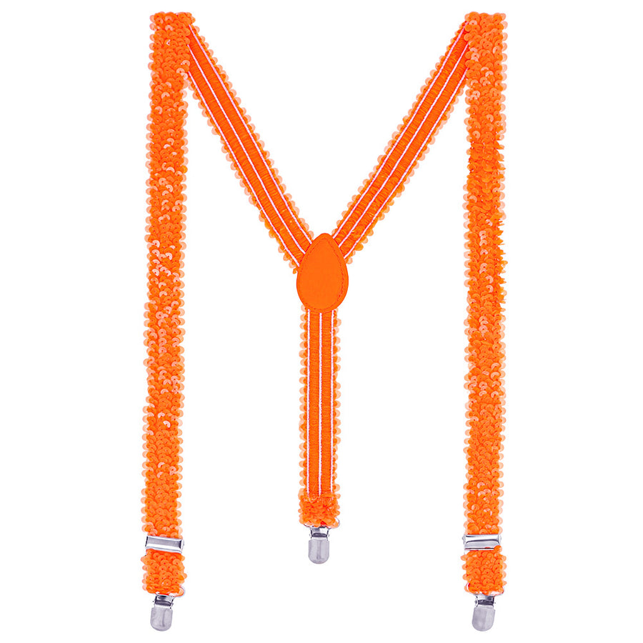 Boland bretels Pailletten neonoranje