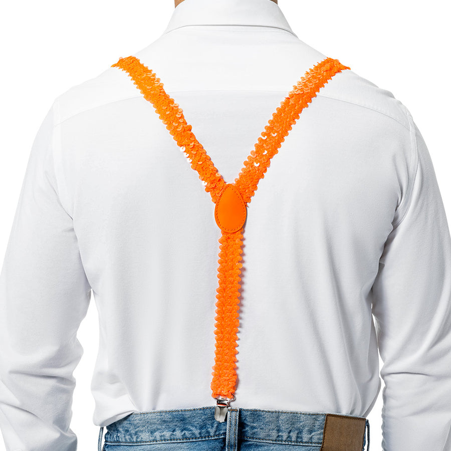 Boland bretels Pailletten neonoranje