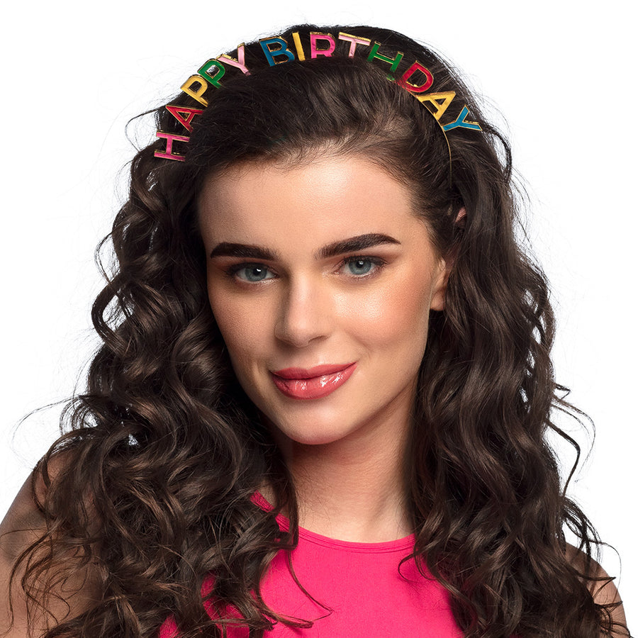 Boland metalen diadeem 'Happy birthday'
