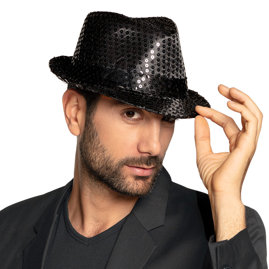 Boland hoed Popstar sequins zwart