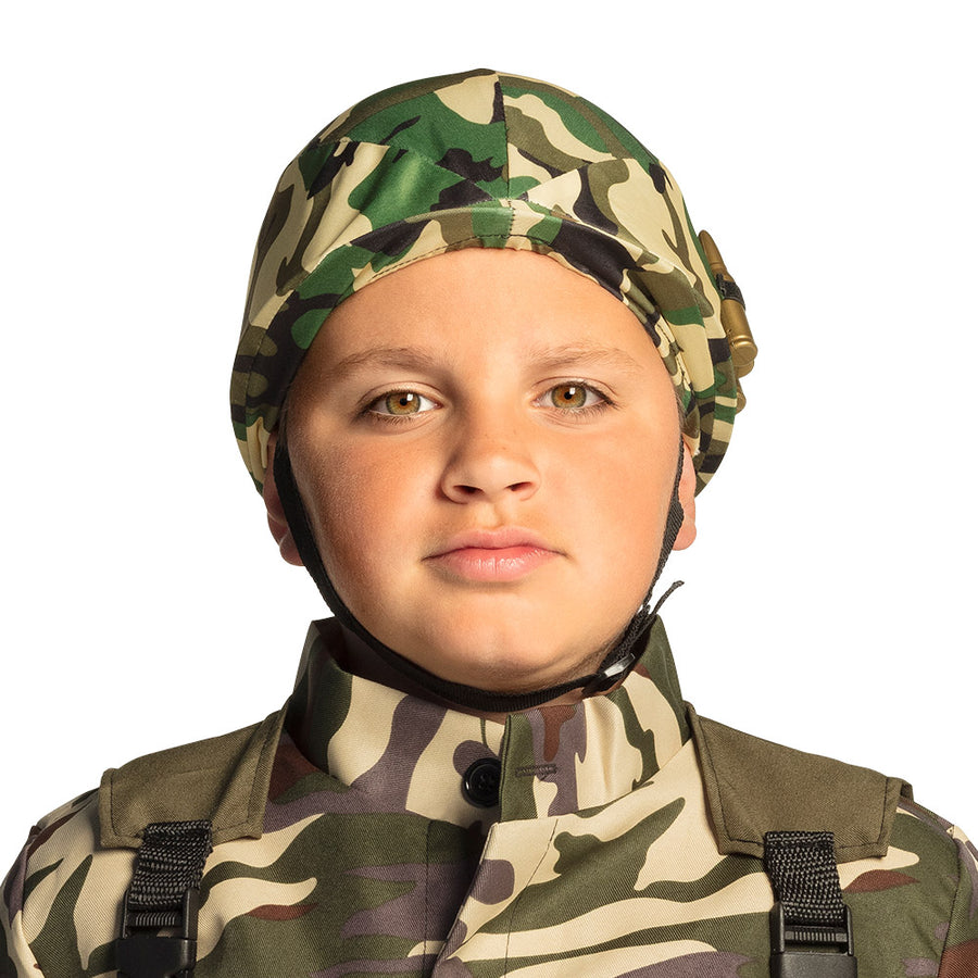 Boland kinderhelm Militair (verstelbaar)