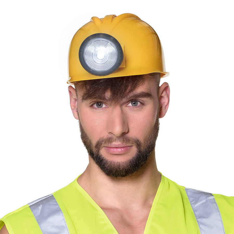 Boland helm Bouwvakker met licht (verstelbaar)