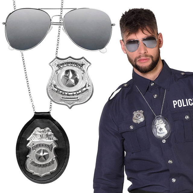 Boland set 'Special police' (partybril, ketting en badge)