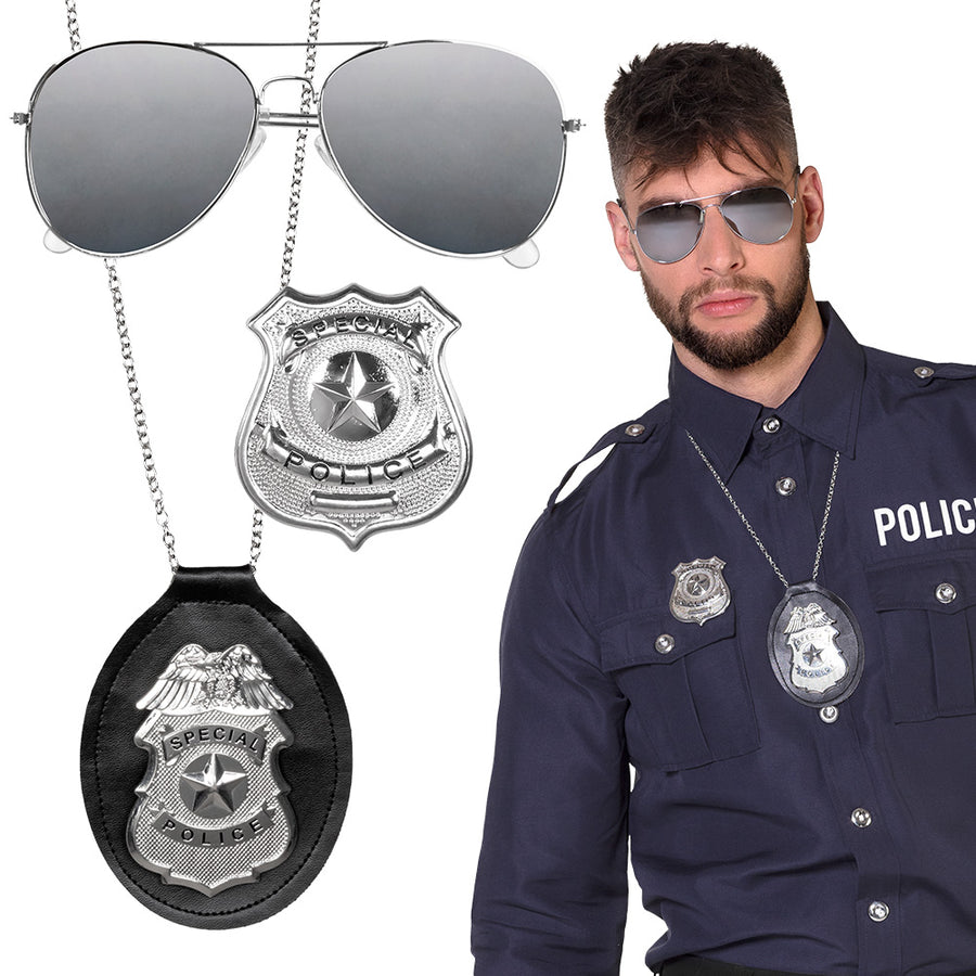 Boland set 'Special police' (partybril, ketting en badge)