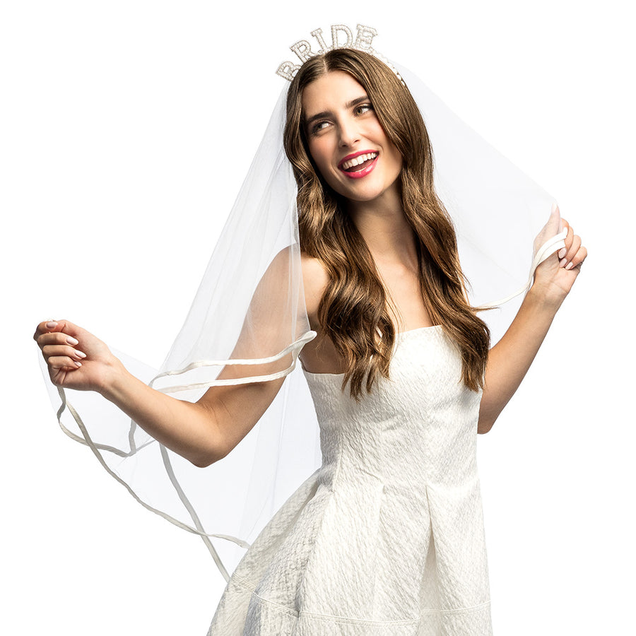 Boland diadeem 'Bride' met sluier