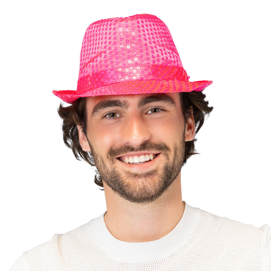 Boland hoed Popstar sequins neonroze UV