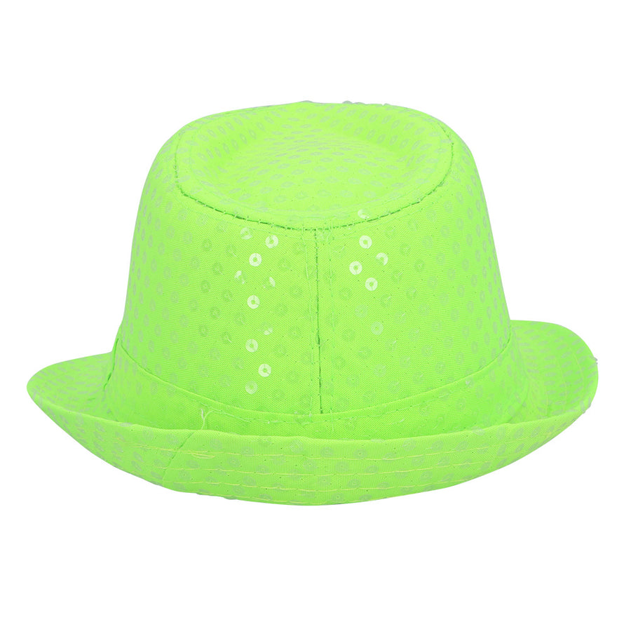 Boland hoed Popstar sequins neongroen UV
