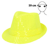 Boland hoed Popstar sequins neongeel UV