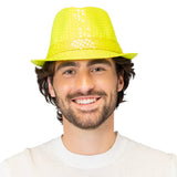 Boland hoed Popstar sequins neongeel UV