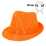 Boland hoed Popstar sequins neonoranje UV