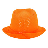 Boland hoed Popstar sequins neonoranje UV