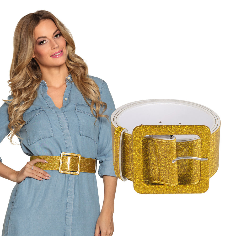 Boland riem Glitter goud (120 x 5,5 cm)