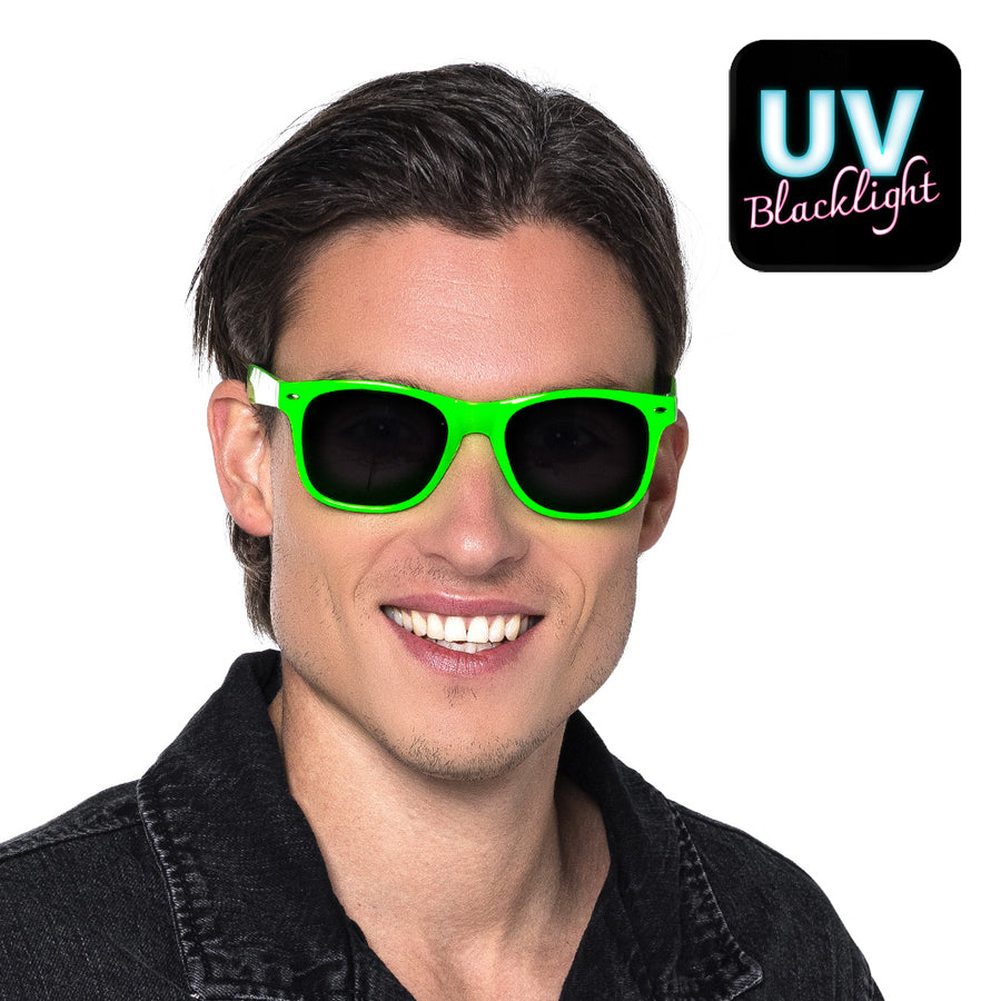 Boland partybril Pop neongroen UV