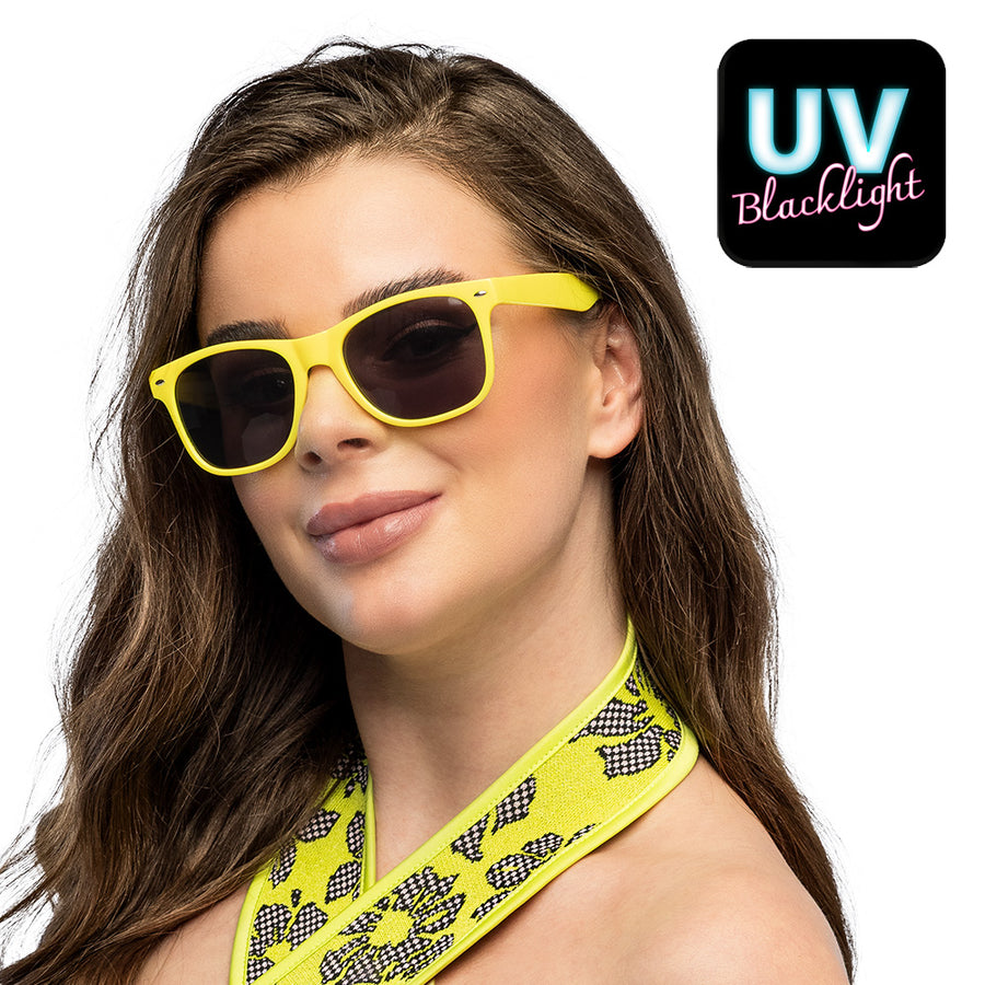 Boland partybril Pop neongeel UV