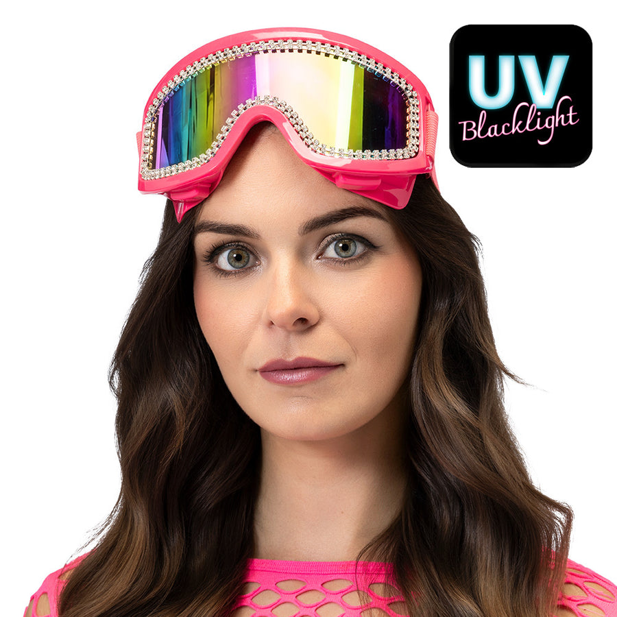 Boland party skibril Rave neonroze UV