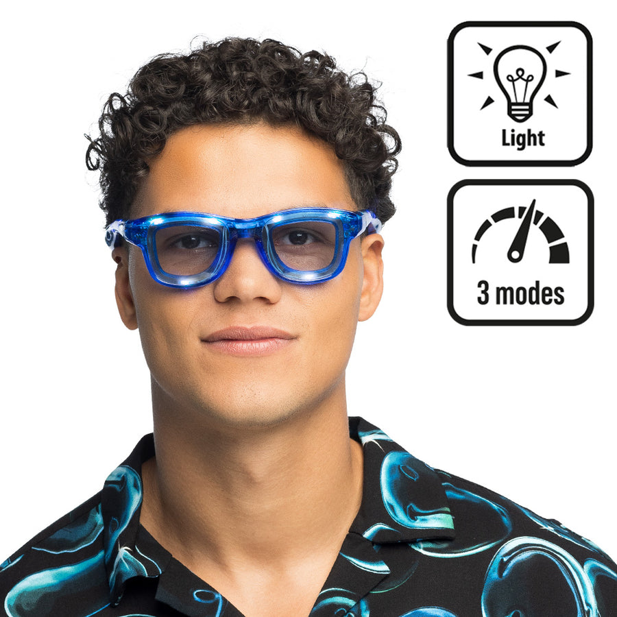 Boland lED partybril Blink blauw