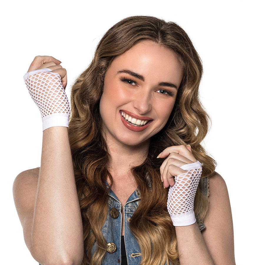 Boland paar handschoenen pols Mesh wit