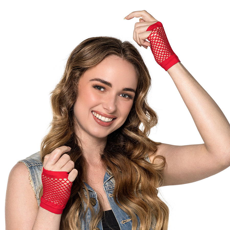 Boland paar handschoenen pols Mesh rood